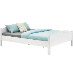 Idimex Lit double FLIMS, 140 x 190 cm en pin massif lasuré blanc* Lit Double