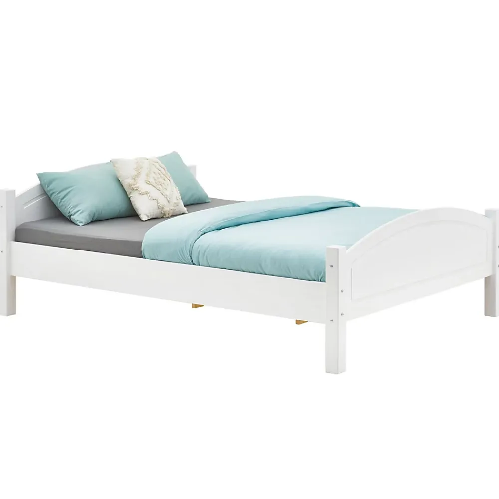 Idimex Lit double FLIMS, 140 x 190 cm en pin massif lasuré blanc* Lit Double
