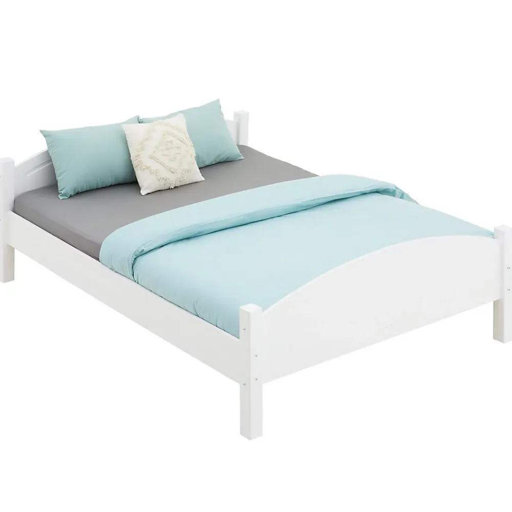 Idimex Lit double FLIMS, 140 x 190 cm en pin massif lasuré blanc* Lit Double