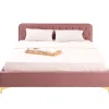 Idimex Lit double GLAMOUR, 140x190 cm, capitonné avec sommier, revêtement en velours rose* Lit Double