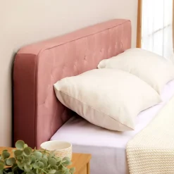 Idimex Lit double GLAMOUR, 140x190 cm, capitonné avec sommier, revêtement en velours rose* Lit Double