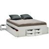 Lit double JAZZ 160x200 7 tiroirs + 2 chevets / Blanc>Weber Industries Outlet