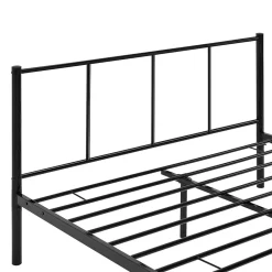 Lit double Laos Métal avec Sommier à Lattes 140 x 200 cm Noir en.casa><noscript><img width=