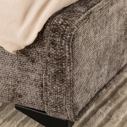 Lit double LEVERDA 140 x 190 cm, revêtement en tissu - Gris><noscript><img width=