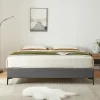[En.Casa] Lit double Lilla 160 x 200 cm gris foncé en.casa* Lit Double