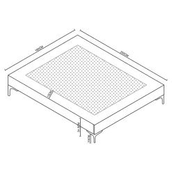 [En.Casa] Lit double Lilla 160 x 200 cm gris foncé en.casa* Lit Double