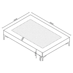 [En.Casa] Lit double Lilla 140 x 200 cm gris foncé en.casa* Lit Double