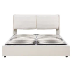 [En.Casa] Lit double Lunner 140 x 200 cm beige en.casa* Lit Coffre