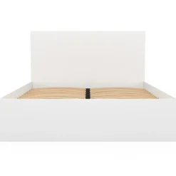 IDMarket Lit double OMAHA avec tête de lit et sommier 140 x 190 cm blanc* Lit Avec Rangement