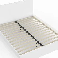 IDMarket Lit double OMAHA avec tête de lit et sommier 160 x 200 cm blanc* Lit Avec Rangement