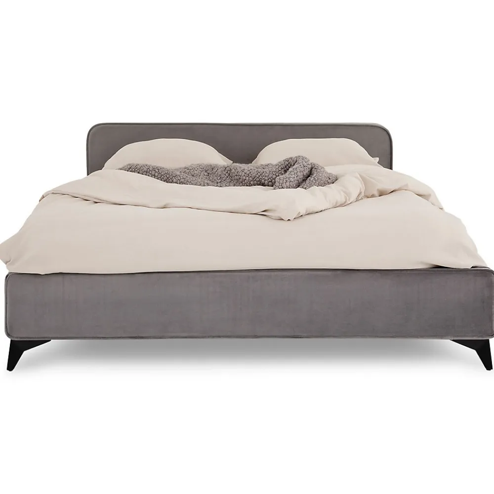 Lit double RAVELLO 140 x 190 cm, revêtement en tissu - Gris>Idimex Sale