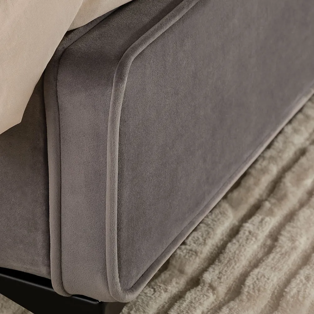 Lit double RAVELLO 140 x 190 cm, revêtement en tissu - Gris>Idimex Sale