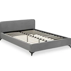 Lit double RAVELLO 140 x 190 cm, revêtement en tissu - Gris><noscript><img width=