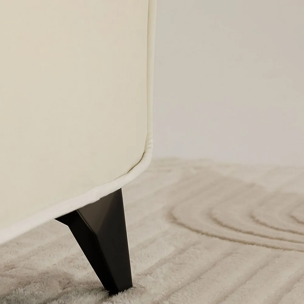 Lit double RAVELLO 140 x 190 cm, revêtement en tissu - Blanc crème>Idimex Outlet