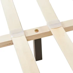 Corium Lit Double Rembourré Albacete Sommier à Lattes Similicuir 180 x 200 cm Gris Foncé* Lit Double