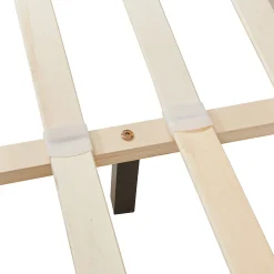 Lit Double Rembourré Albacete Sommier à Lattes Similicuir 140 x 200 cm Blanc><noscript><img width=