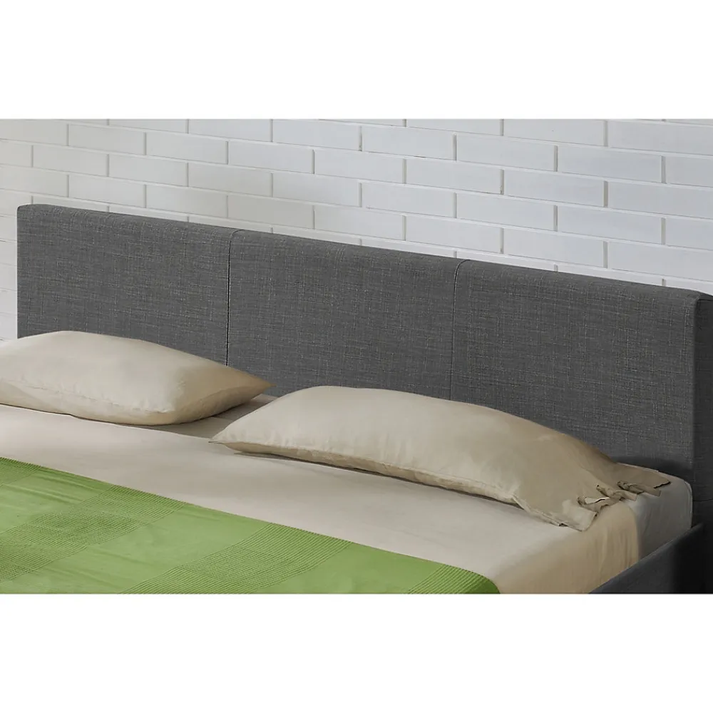 Lit Double Rembourré Design Sommier à Lattes Polyester 180 x 200 cm Gris Foncé>Corium Sale