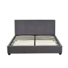 Lit double ROMA 140x200 cm PU gris Sommier inclus Design moderne Structure MDF>Meublorama Clearance