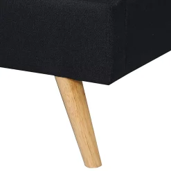 IDMarket Lit double scandinave OSLO avec tête de lit et sommier 140 x 190 cm tissu noir* Lit Avec Rangement