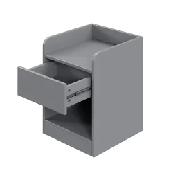Lit Double 140x200 cm - avec Rangement Intégré et Tiroirs Latéraux, Banc Coffre pour Gain de Place - Gris><noscript><img width=