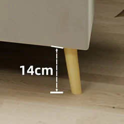 Okwish Lit Double 140x200 cm - Cadre Moderne, Revêtement en Velours, sans Matelas, Beige* Lit Double