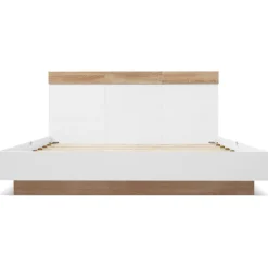 Lit double 180x200 cm - Lit adulte flottant en bois massif avec sommier à lattes - Bois massif - Sans Matelas - Naturel><noscript><img width=