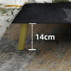 Lit Double 140x200 cm - Lit Adulte avec Tête de Lit Douce et Base Basse, Lit Capitonné Moderne, en Velours Gris, Sans Matelas><noscript><img width=