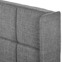 Lit double 140x200 cm - Lit adulte capitonné avec sommier à lattes - Lin - Sans Matelas - Gris><noscript><img width=