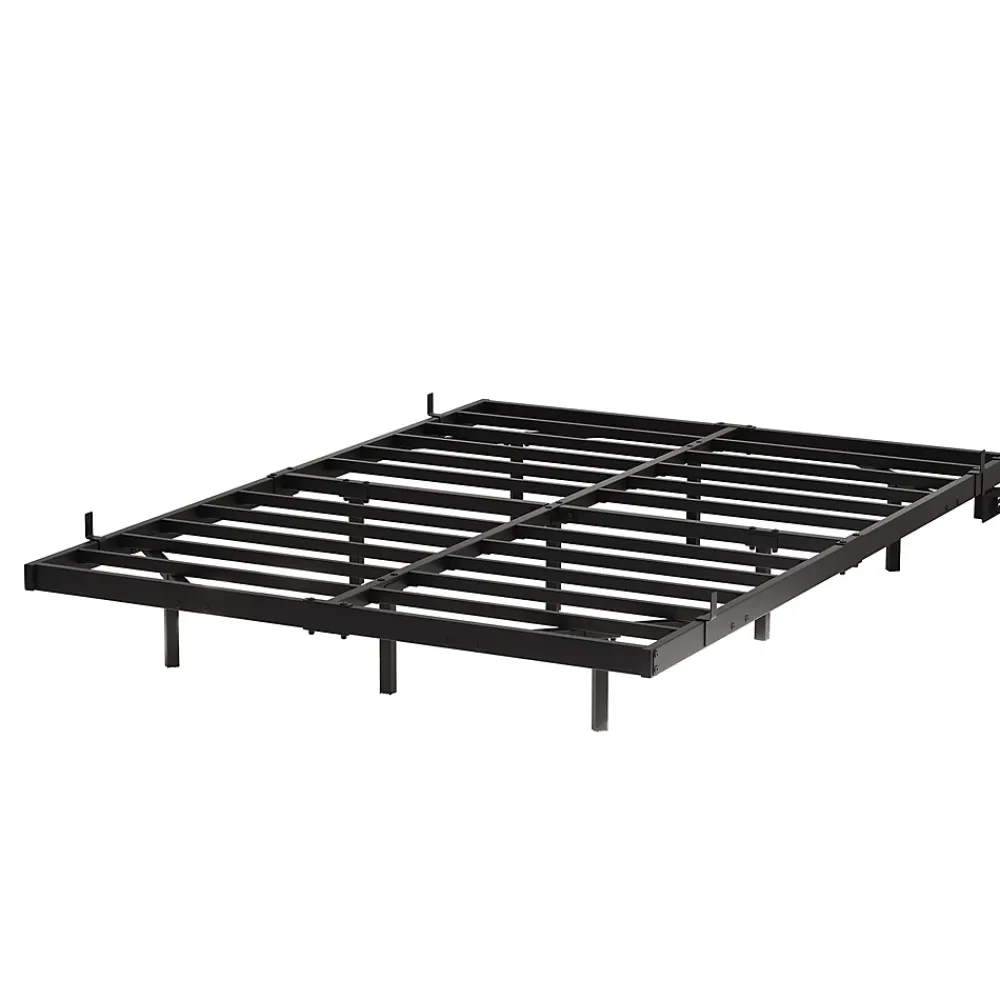Okwish Lit Double 140x200 cm - Lit Adulte Metal avec Éclairage LED et Ports USB, Contrôle Télécommande App, Noir, sans Matelas* Lit Double