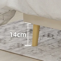 Okwish Lit Double 160x200 cm - Lit Adulte Style Moderne avec Tête de Lit Confortable, en Tissu Beige, Sans Matelas* Lit Double