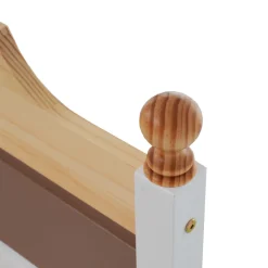 Lit double 140x200 cm - Lit avec tête et pied de lit - Pin + MDF - Sans matelas - Blanc><noscript><img width=