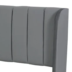 Lit Double 180x200 cm - Lit Capitonné en Velours Gris avec 2 Tiroirs de Rangement, Sommier à Lattes Inclus, Style Moderne><noscript><img width=