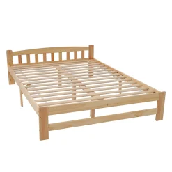Okwish Lit double 140x200 cm - Lit classique avec tête de lit et sommier à lattes - Pin - Sans matelas - Naturel* Lit Double
