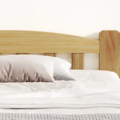 Okwish Lit double 140x200 cm - Lit classique avec tête de lit et sommier à lattes - Pin - Sans matelas - Naturel* Lit Double