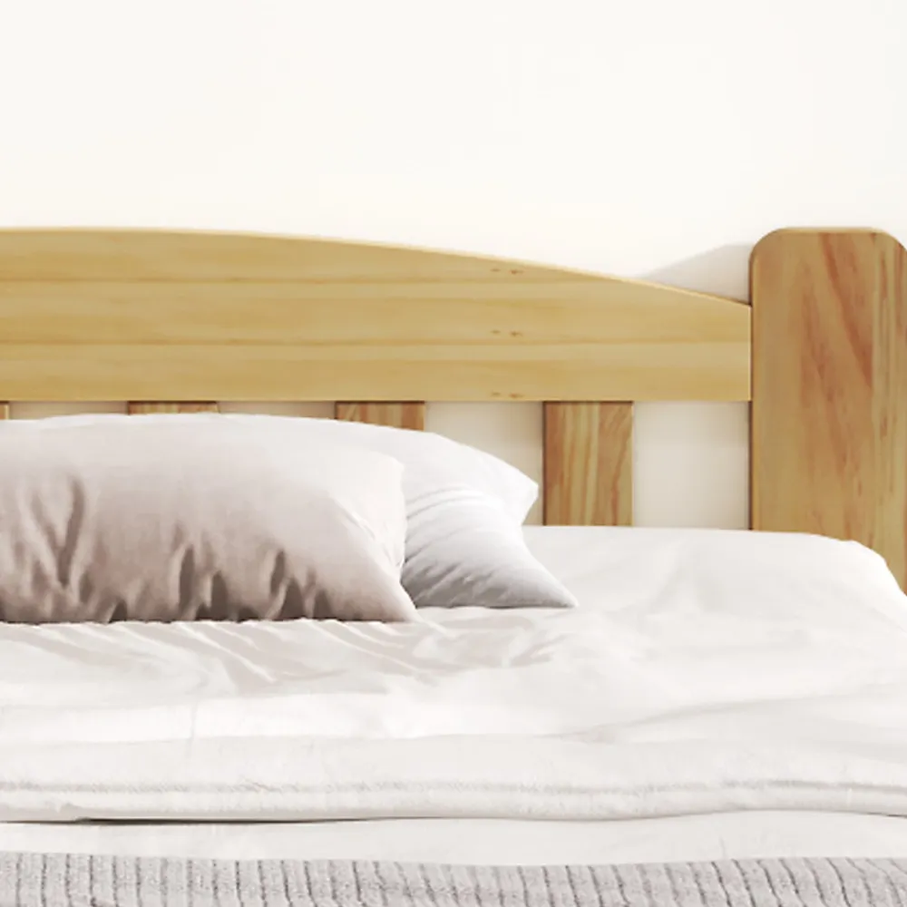Okwish Lit double 140x200 cm - Lit classique avec tête de lit et sommier à lattes - Pin - Sans matelas - Naturel* Lit Double