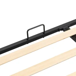 Generique Lit Double 160x200 cm - Lit Rembourré avec Tête de Lit Capitonnée - Velours - Sans Matelas - Beige* Lit Double