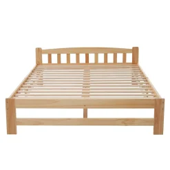 Blackcolors Lit Double 140x200cm Bois Massif Tête Lattes Naturel* Lit Double