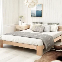 Lit Double 140x200cm Bois Tête De Lit Naturel>Blackcolors Hot
