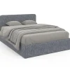Lit Double 140x190cm en Tissu Gris Anthracite avec Coffre + Sommier>Nature Pro