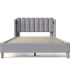 Lit Double 160x200cm USB C Rangement Gris Lin>Blackcolors Sale
