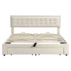 Lit Double 180X200Cm Velours Tiroirs Beige>Blackcolors Discount