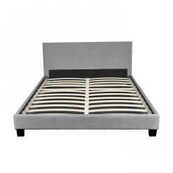 Lit DUBLIN 140x200 + 1 sommier / Gris clair><noscript><img width=