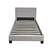 Lit DUBLIN 90x190 + 1 sommier / Gris clair>Weber Industries Sale