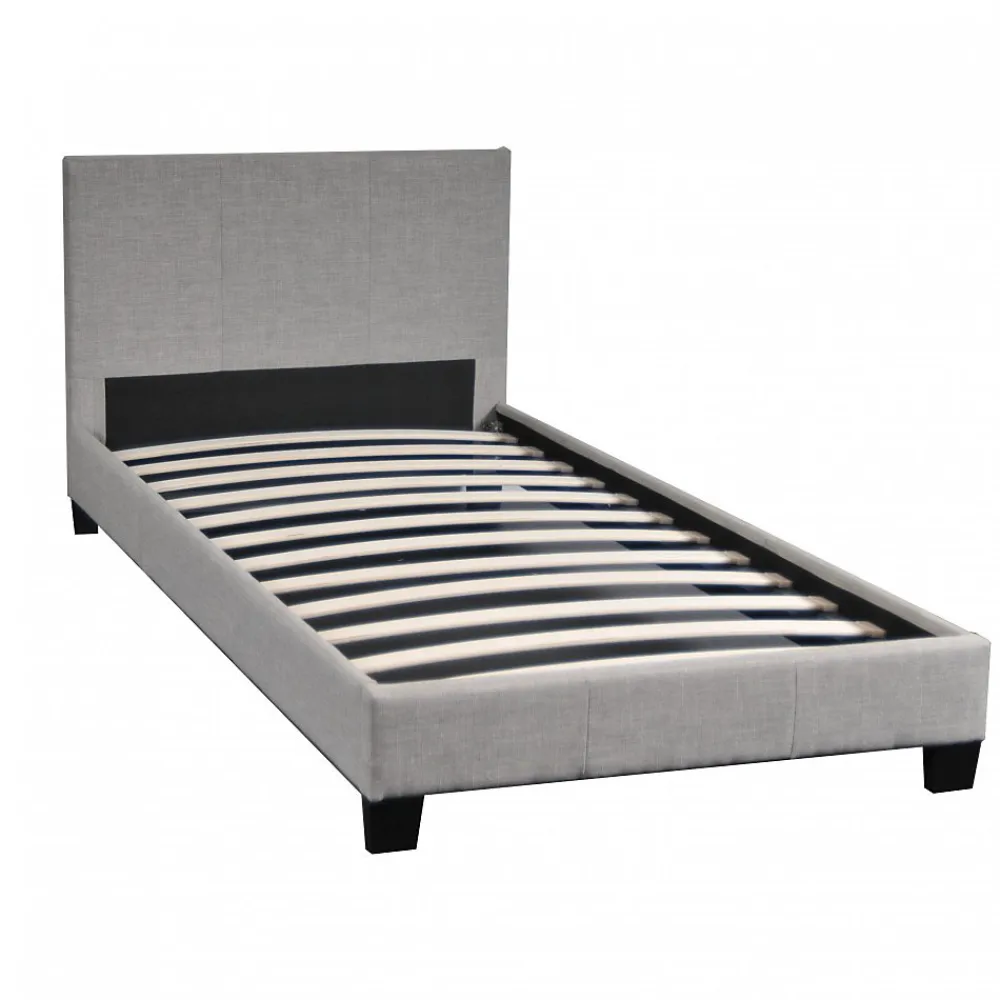 Lit DUBLIN 90x190 + 1 sommier / Gris clair>Weber Industries Sale