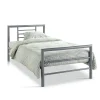 Lit ECHO Lit simple 90x200 cm gris métal avec sommier inclus>Meublorama