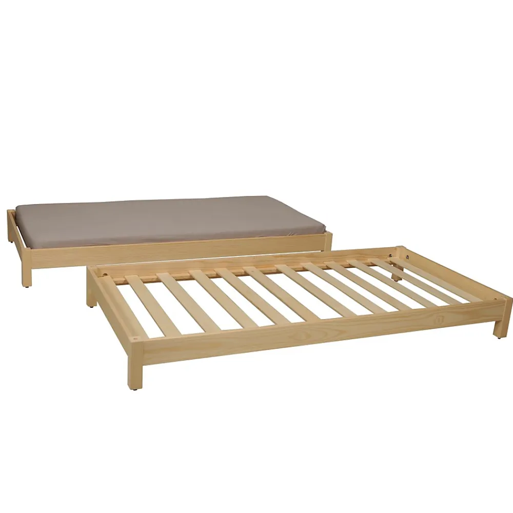 Weber Industries Lit empilable JONAS 90x190 (lot de deux lits)+ 2 sommiers / Naturel* Lit Simple