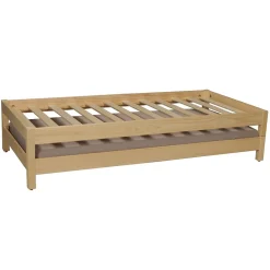 Lit empilable JONAS 90x200 (lot de deux lits)+ 2 sommiers / Naturel><noscript><img width=