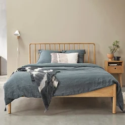 Lit en bois massif 160 cm avec sommier>Berah Getah Hot