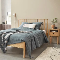 Lit en bois massif 160 cm avec sommier><noscript><img width=