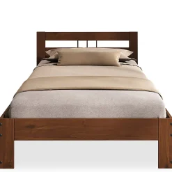 Idimex Lit en bois THEO 100 x 200 cm - Coloris châtaignier* Lit Simple